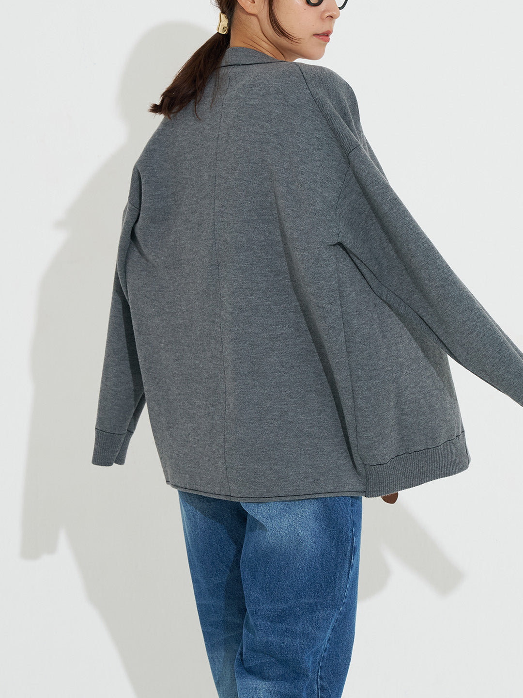 リバーシブルVネックカーディガン | Lazo_N33°（ラソエヌ