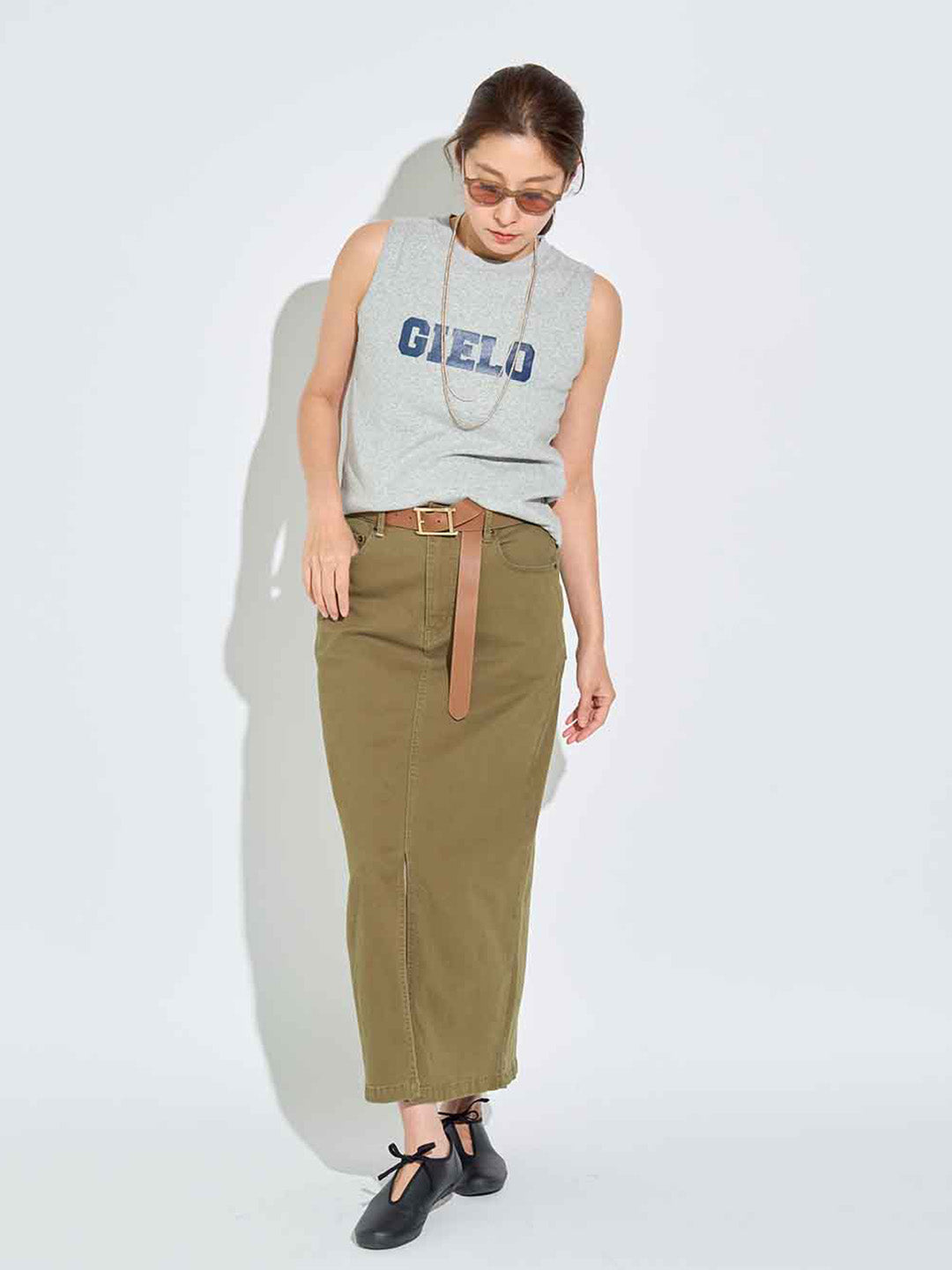 ストレッチスリットロングスカート | Lazo_N33°（ラソエヌサーティ