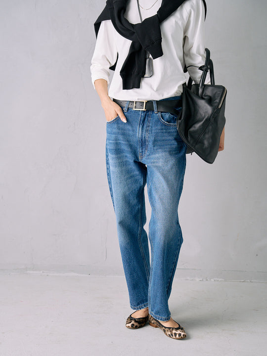 ライトデニムストレートパンツ| Lazo_N33°（ラソエヌサーティスリー）の公式通販