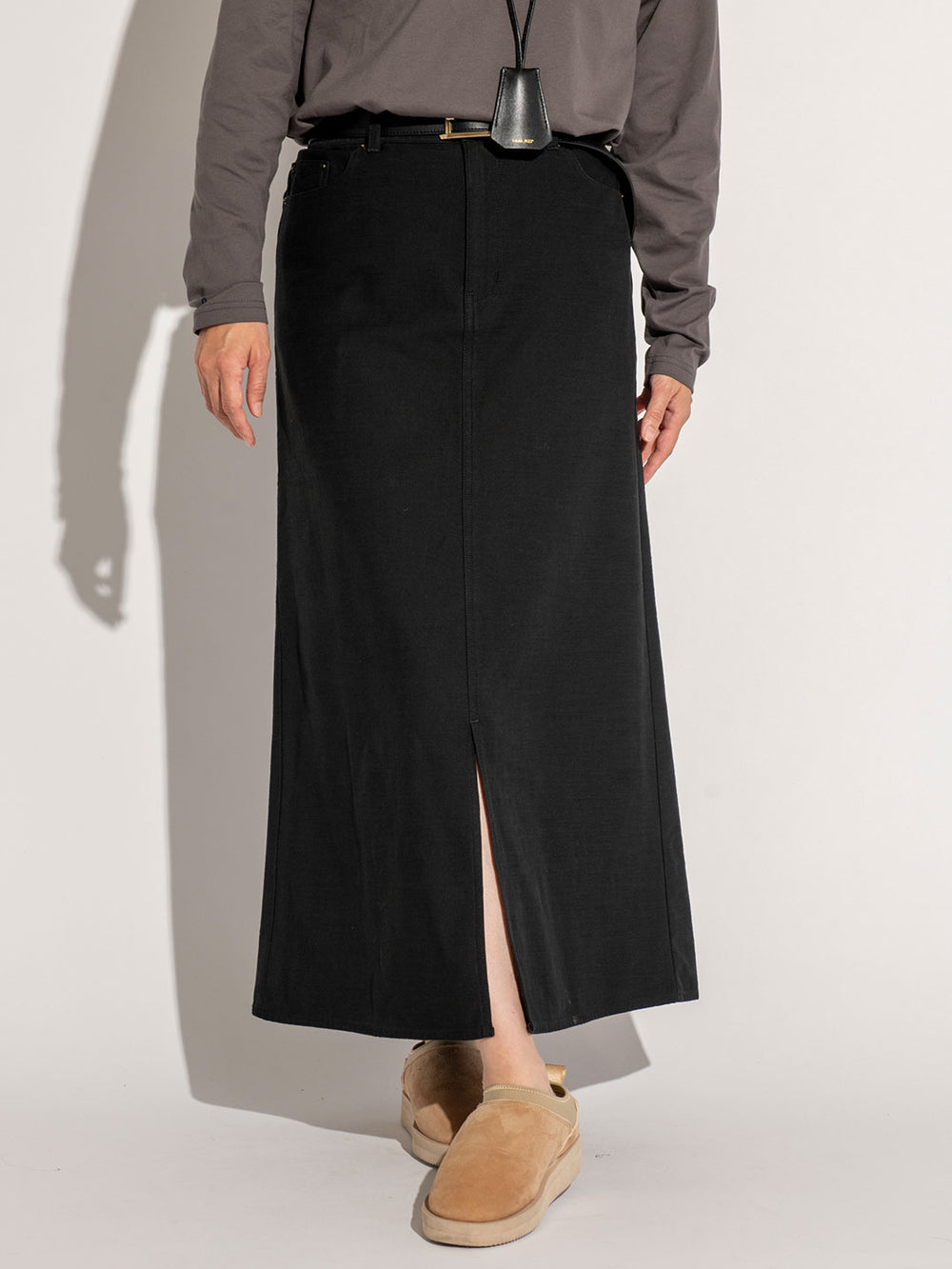 ストーンウォッシュロングスカート