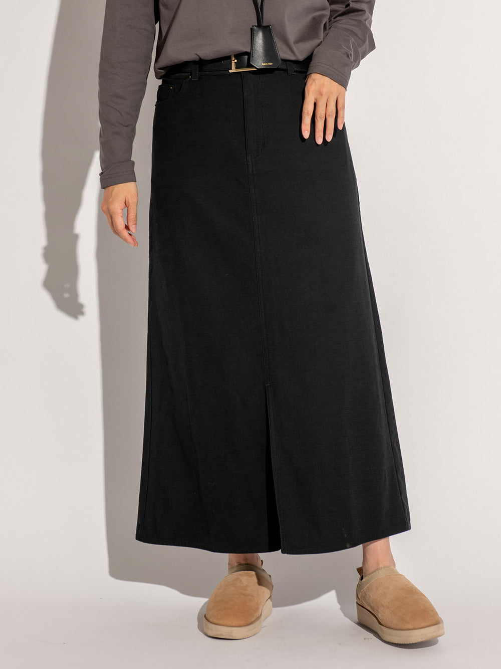 ストーンウォッシュロングスカート