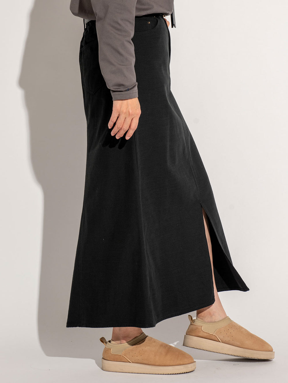 ストーンウォッシュロングスカート