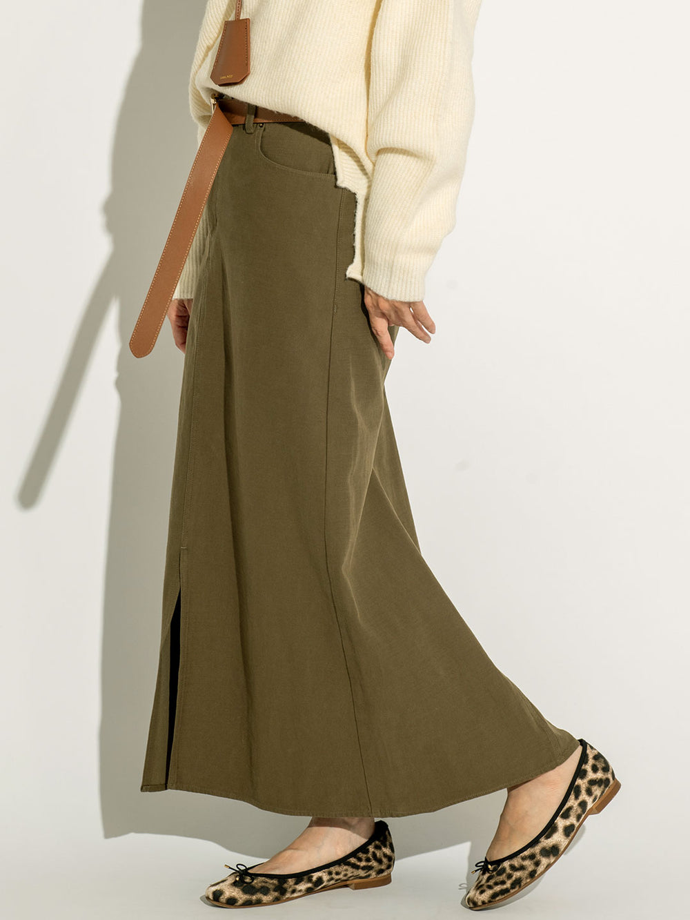 ストーンウォッシュロングスカート