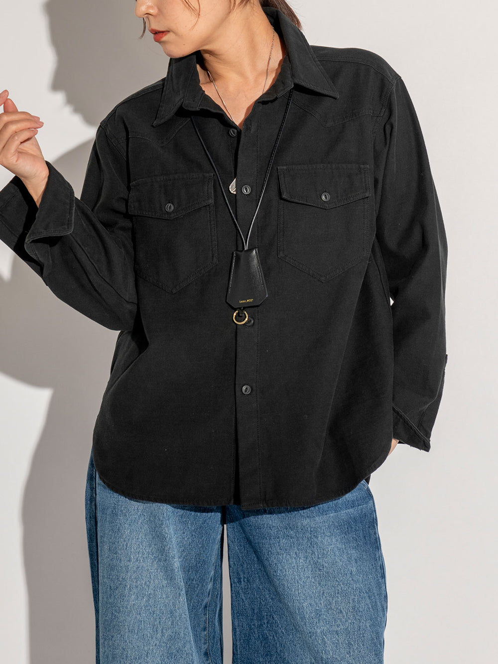 ストーンウォッシュウエスタンシャツ