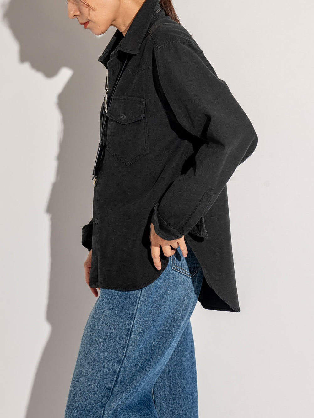 ストーンウォッシュウエスタンシャツ