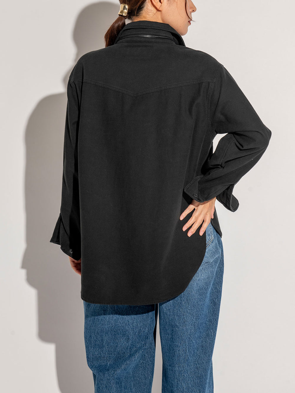 ストーンウォッシュウエスタンシャツ