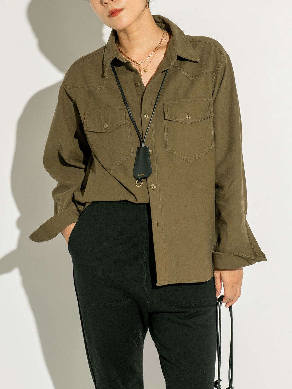 ストーンウォッシュウエスタンシャツ