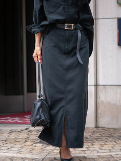 ストーンウォッシュロングスカート