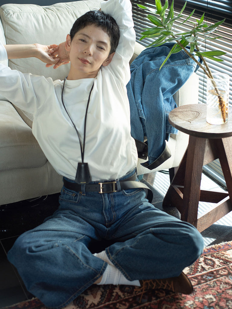 Model：163cm　着用サイズ：Pants L Tops F