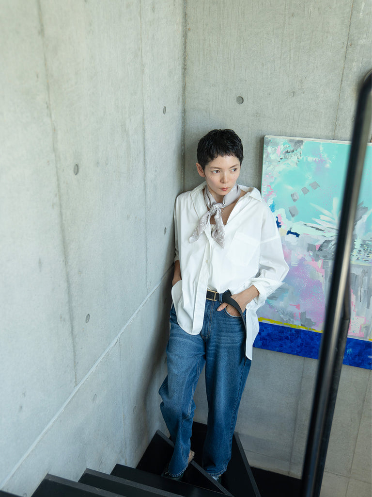Model：163cm　着用サイズ：Pants L Shirt M