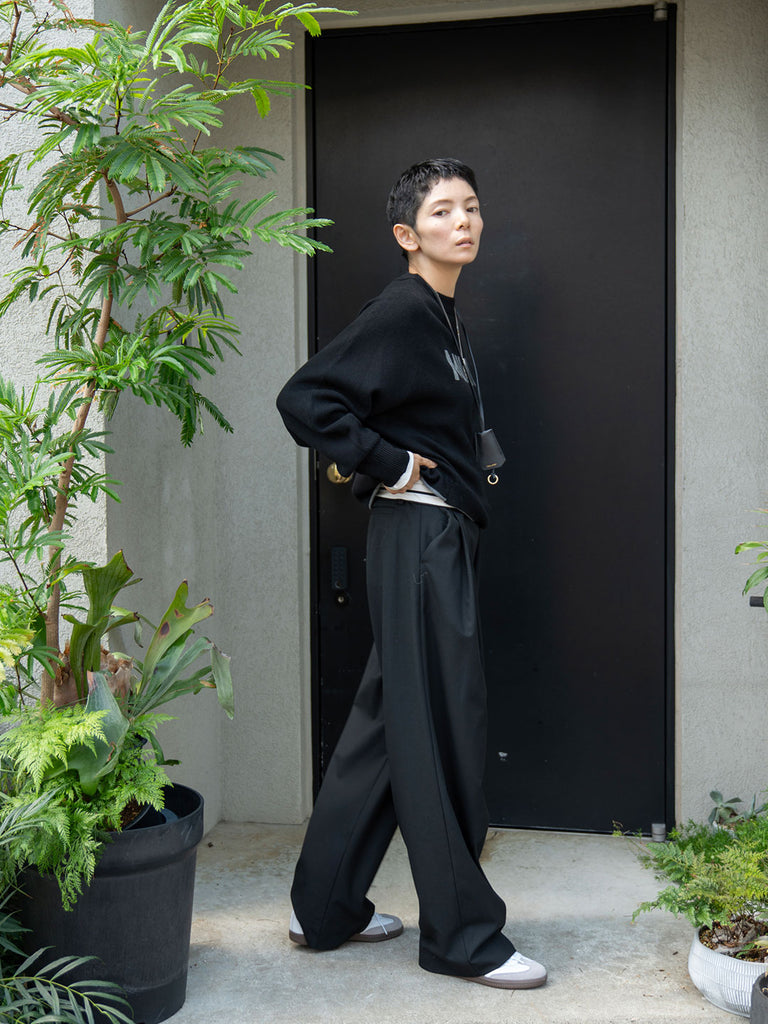 Model：163cm　着用サイズ：Pants L Knit F