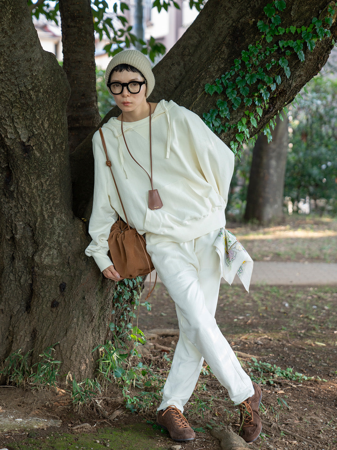 Model：163cm　着用サイズ：Pants L Tops F