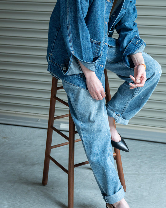 ウォッシュデニムペイントパンツ| Lazo_N33°（ラソエヌサーティスリー）の公式通販