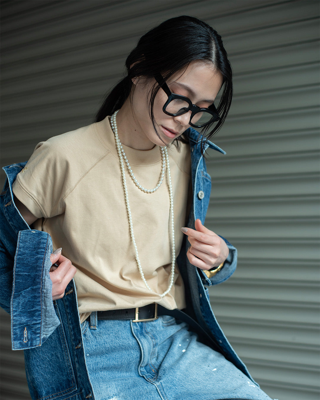 ボトルネックコットンTee | Lazo_N33°（ラソエヌサーティスリー