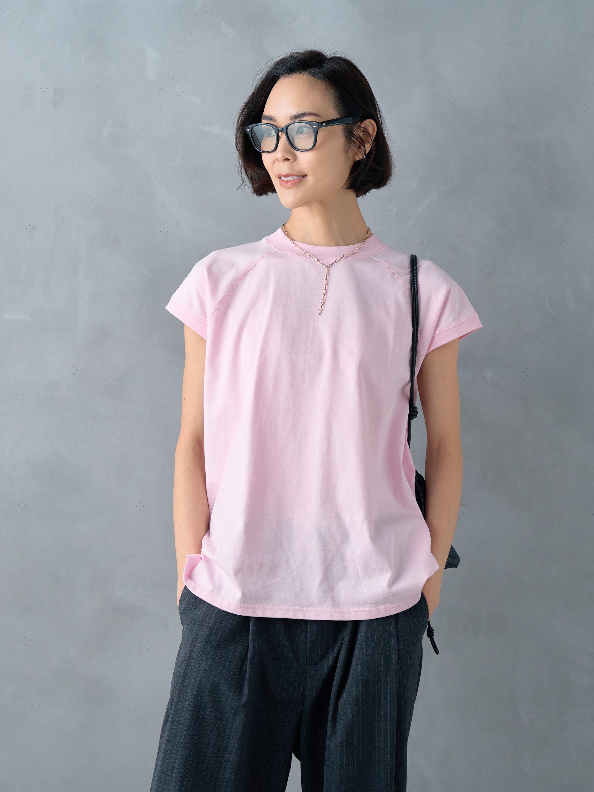 ボトルネックコットンTee | Lazo_N33°（ラソエヌサーティスリー）の