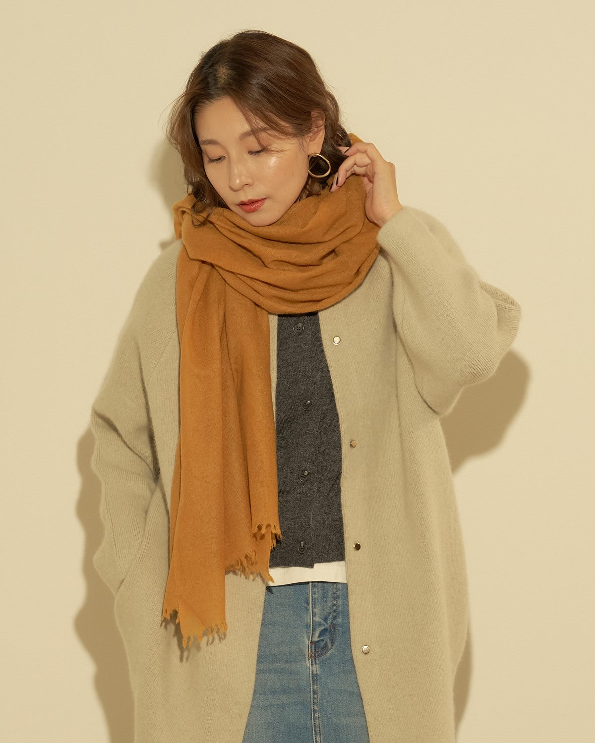 Cashmere Sheer Stole, カシミヤ薄手ストール